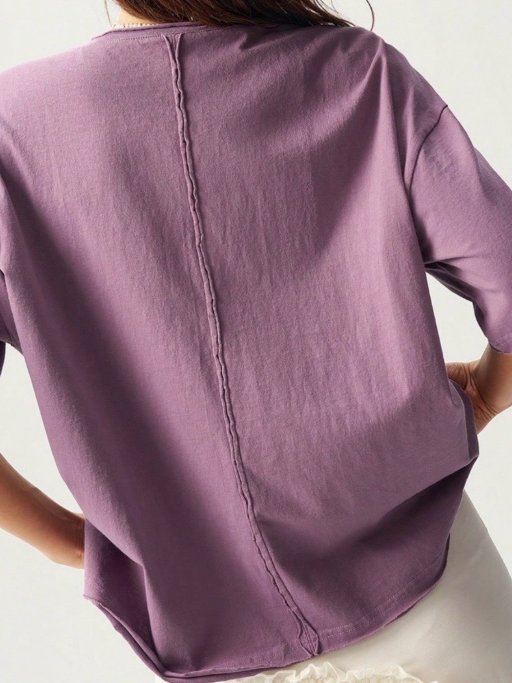 BellanBlue Purple Short Sleeve Tee with Heart Patches - Picture 5 of 13